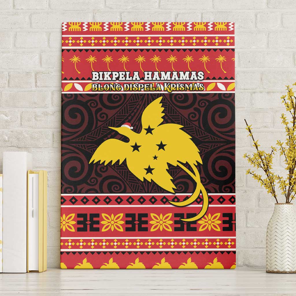 Papua New Guinea Christmas Canvas Wall Art Santa Raggiana LT05 Without Frame Red - Polynesian Pride