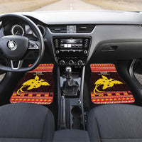 Papua New Guinea Christmas Car Mats Santa Raggiana LT05 Set 2pcs - Front Red - Polynesian Pride