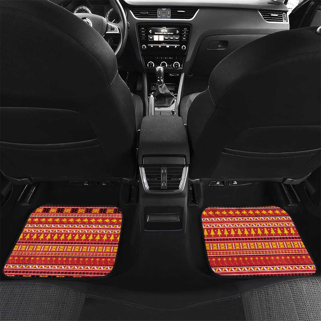 Papua New Guinea Christmas Car Mats Santa Raggiana LT05 Set 2pcs - Back Red - Polynesian Pride