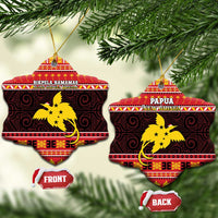 Papua New Guinea Christmas Ceramic Ornament Santa Raggiana LT05 Snow Flake Red - Polynesian Pride