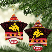 Papua New Guinea Christmas Ceramic Ornament Santa Raggiana LT05 Star Red - Polynesian Pride
