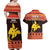 Papua New Guinea Christmas Couples Matching Off Shoulder Maxi Dress and Hawaiian Shirt Santa Raggiana