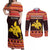 Papua New Guinea Christmas Couples Matching Off Shoulder Maxi Dress and Long Sleeve Button Shirt Santa Raggiana