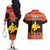 Papua New Guinea Christmas Couples Matching Off The Shoulder Long Sleeve Dress and Hawaiian Shirt Santa Raggiana