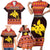 Papua New Guinea Christmas Family Matching Short Sleeve Bodycon Dress and Hawaiian Shirt Santa Raggiana