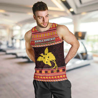 Papua New Guinea Christmas Men Tank Top Santa Raggiana LT05 Red - Polynesian Pride