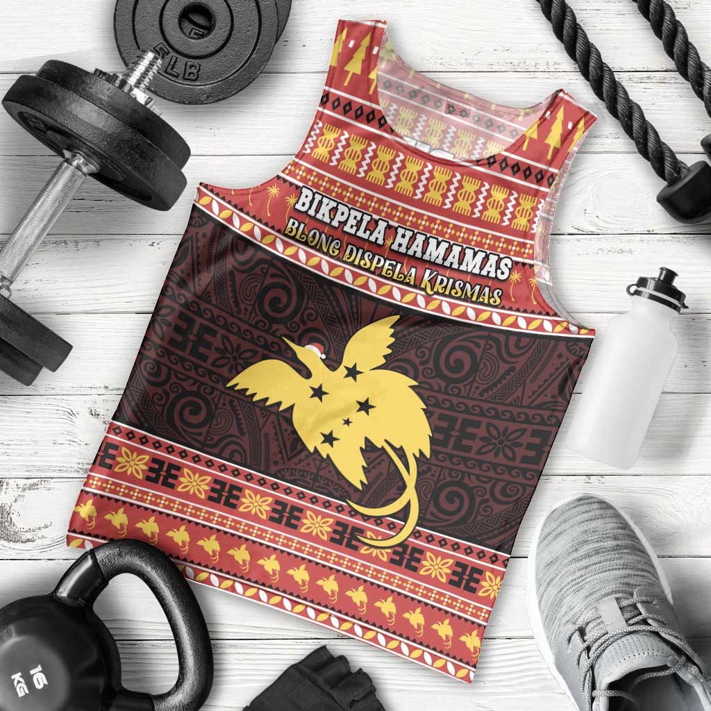 Papua New Guinea Christmas Men Tank Top Santa Raggiana LT05 - Polynesian Pride