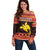 Papua New Guinea Christmas Off Shoulder Sweater Santa Raggiana