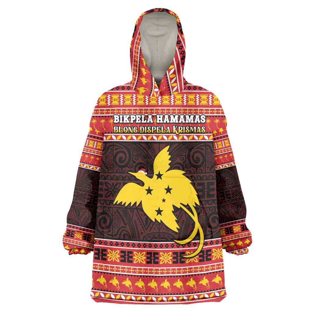 Papua New Guinea Christmas Wearable Blanket Hoodie Santa Raggiana