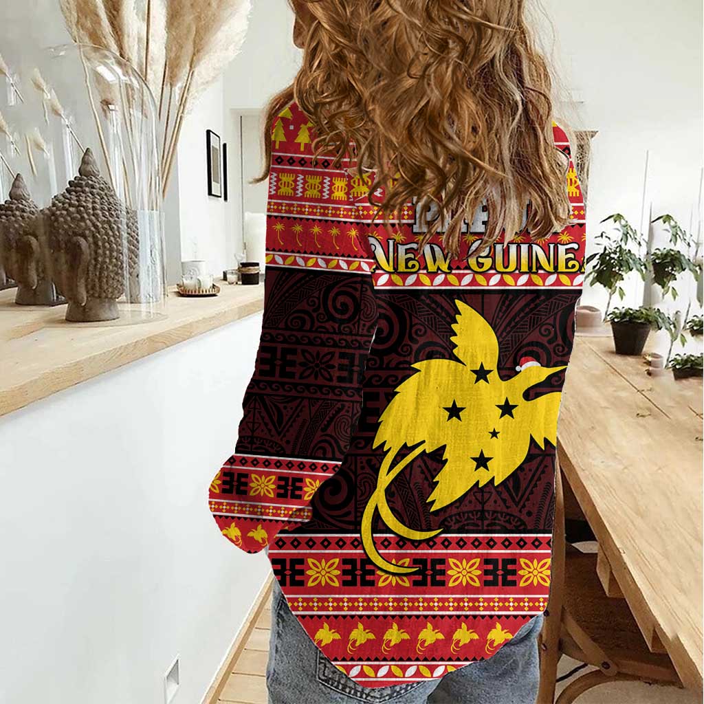 Papua New Guinea Christmas Women Casual Shirt Santa Raggiana