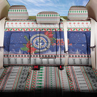 Northern Mariana Islands Christmas Back Car Seat Cover Poinsettia Filis Pasgua