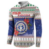 Northern Mariana Islands Christmas Button Sweatshirt Poinsettia Filis Pasgua