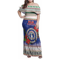 Northern Mariana Islands Christmas Family Matching Off Shoulder Maxi Dress and Hawaiian Shirt Poinsettia Filis Pasgua
