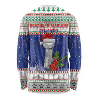 Northern Mariana Islands Christmas Long Sleeve Shirt Poinsettia Filis Pasgua