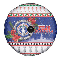Northern Mariana Islands Christmas Spare Tire Cover Poinsettia Filis Pasgua