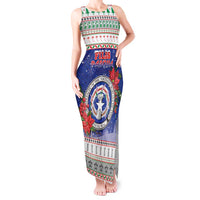 Northern Mariana Islands Christmas Tank Maxi Dress Poinsettia Filis Pasgua