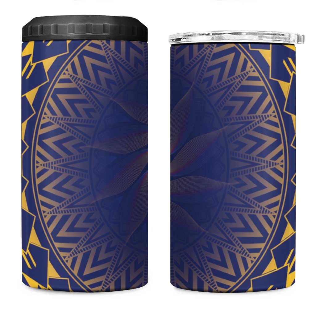 Nauru Angam Day 4 in 1 Can Cooler Tumbler Polynesian Tribal Pattern Unique Style - Polynesian Pride