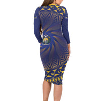 Nauru Angam Day Family Matching Long Sleeve Bodycon Dress and Hawaiian Shirt Polynesian Tribal Pattern Unique Style - Polynesian Pride