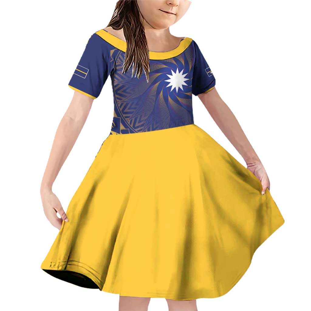 Nauru Angam Day Family Matching Off Shoulder Short Dress and Hawaiian Shirt Polynesian Tribal Pattern Unique Style - Polynesian Pride