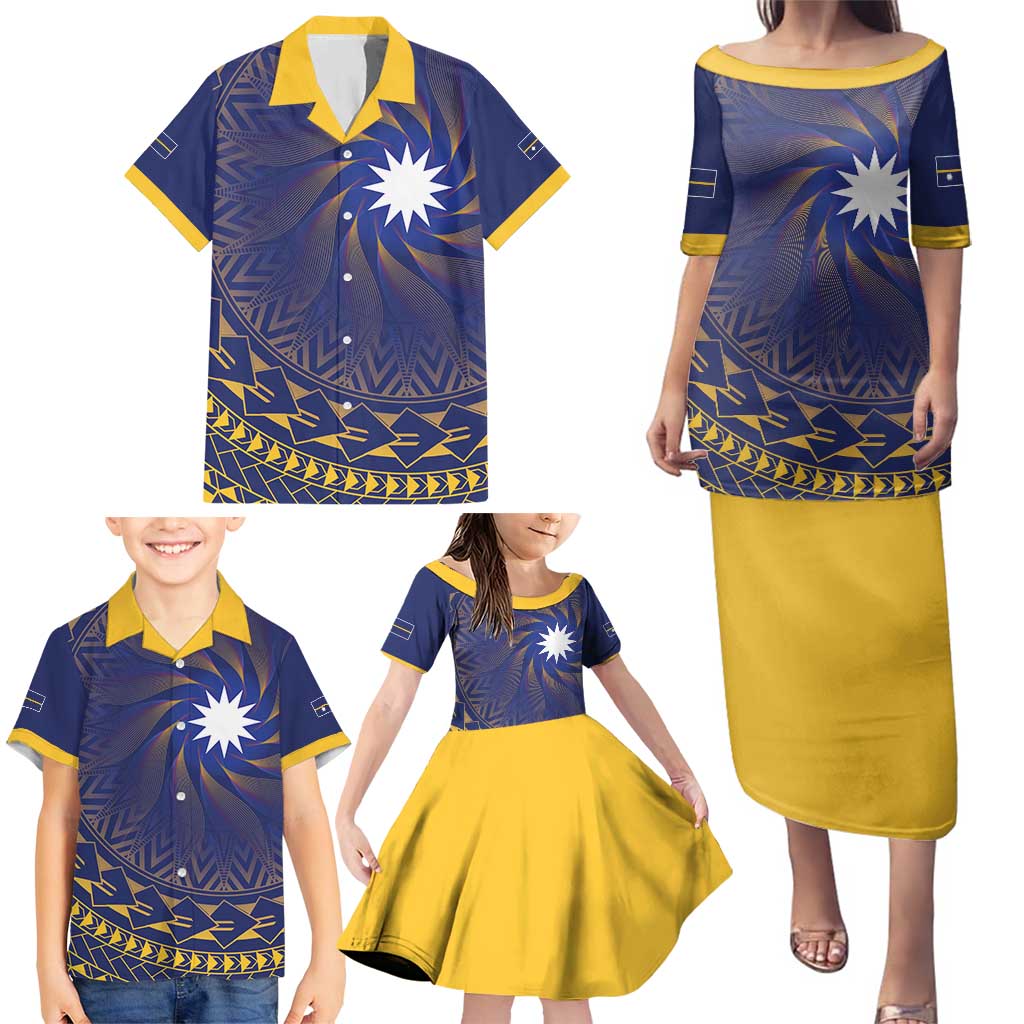 Nauru Angam Day Family Matching Puletasi and Hawaiian Shirt Polynesian Tribal Pattern Unique Style - Polynesian Pride