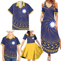 Nauru Angam Day Family Matching Summer Maxi Dress and Hawaiian Shirt Polynesian Tribal Pattern Unique Style - Polynesian Pride