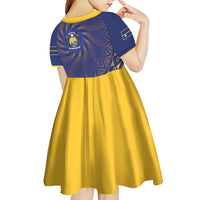 Nauru Angam Day Kid Short Sleeve Dress Polynesian Tribal Pattern Unique Style - Polynesian Pride