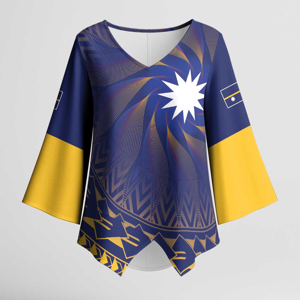 Nauru Angam Day Kimono Sleeve Blouse Polynesian Tribal Pattern Unique Style - Polynesian Pride