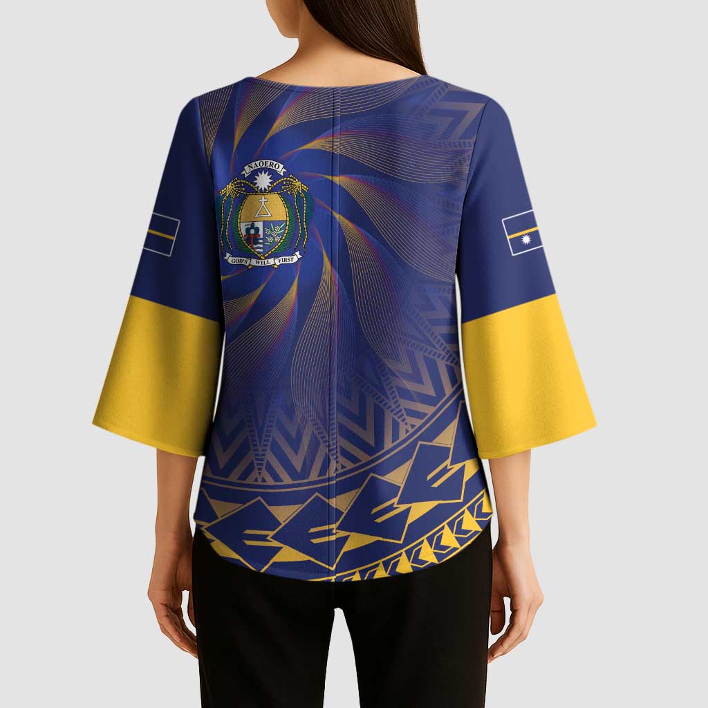 Nauru Angam Day Kimono Sleeve Blouse Polynesian Tribal Pattern Unique Style - Polynesian Pride