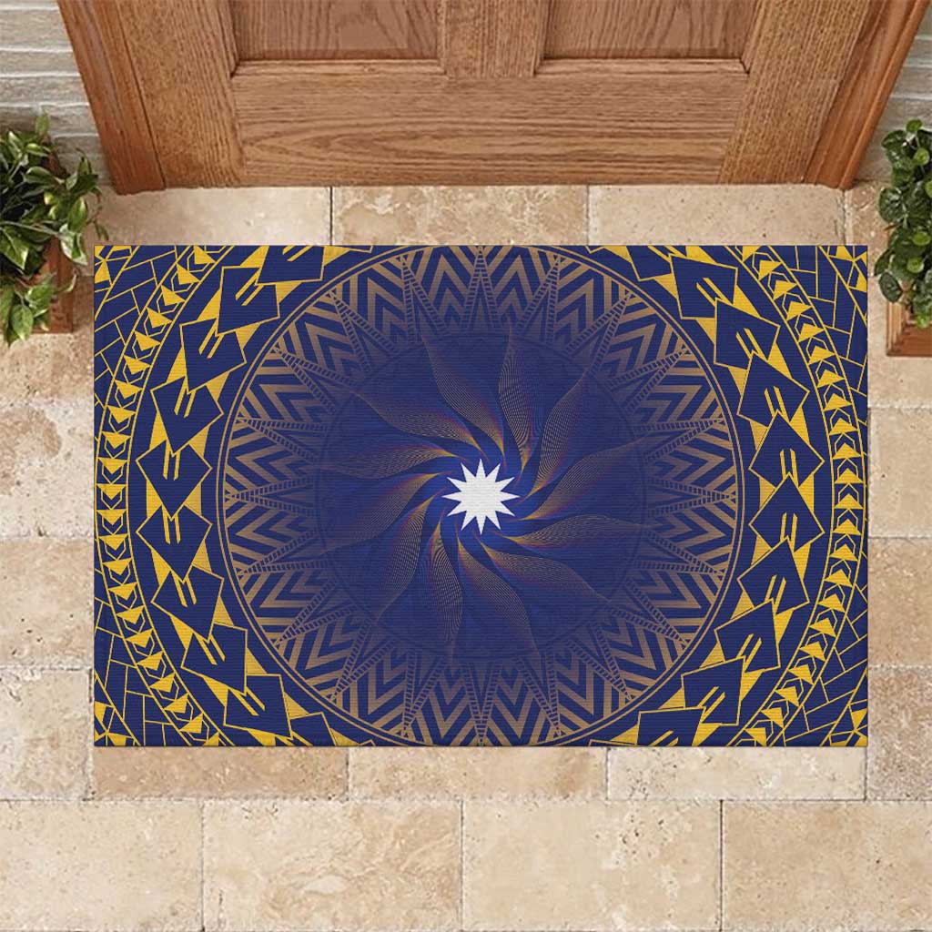 Nauru Angam Day Rubber Doormat Polynesian Tribal Pattern Unique Style - Polynesian Pride