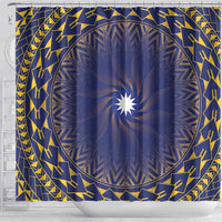 Nauru Angam Day Shower Curtain Polynesian Tribal Pattern Unique Style - Polynesian Pride