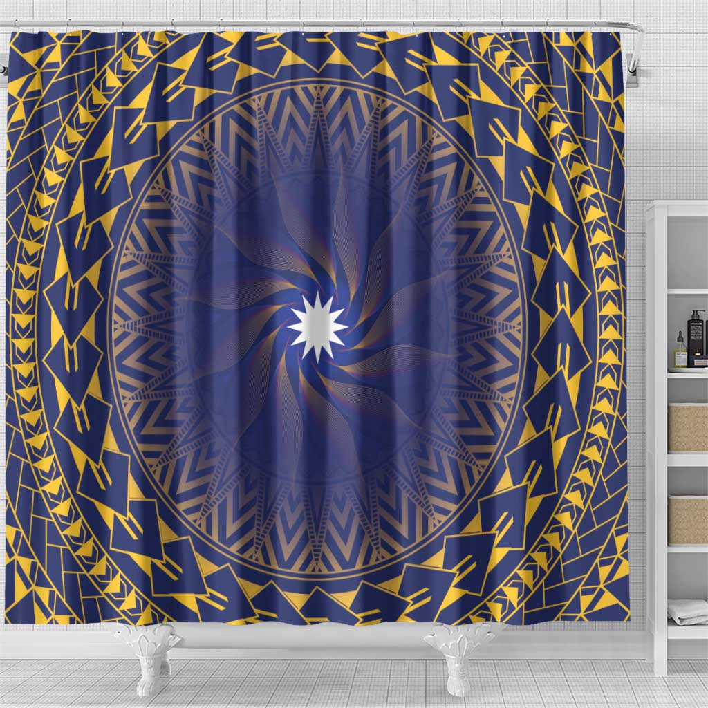Nauru Angam Day Shower Curtain Polynesian Tribal Pattern Unique Style - Polynesian Pride