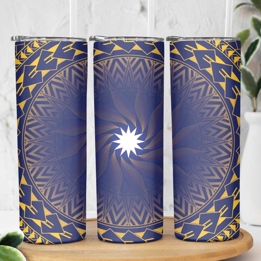 Nauru Angam Day Skinny Tumbler Polynesian Tribal Pattern Unique Style - Polynesian Pride