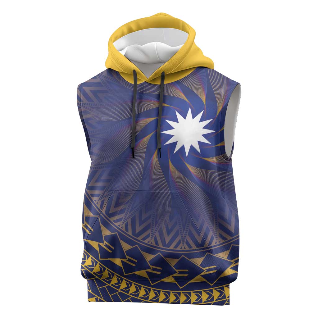 Nauru Angam Day Sleeveless Hoodie Polynesian Tribal Pattern Unique Style - Polynesian Pride