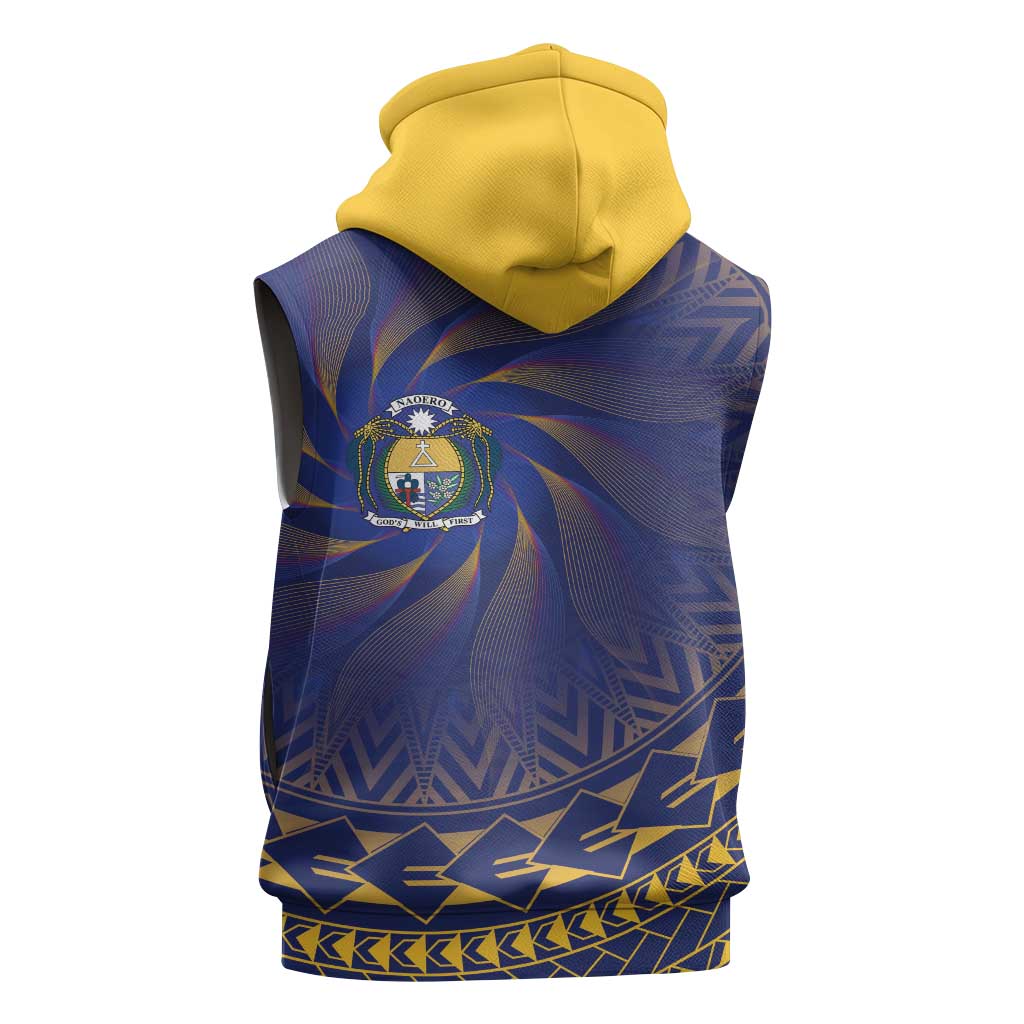 Nauru Angam Day Sleeveless Hoodie Polynesian Tribal Pattern Unique Style - Polynesian Pride