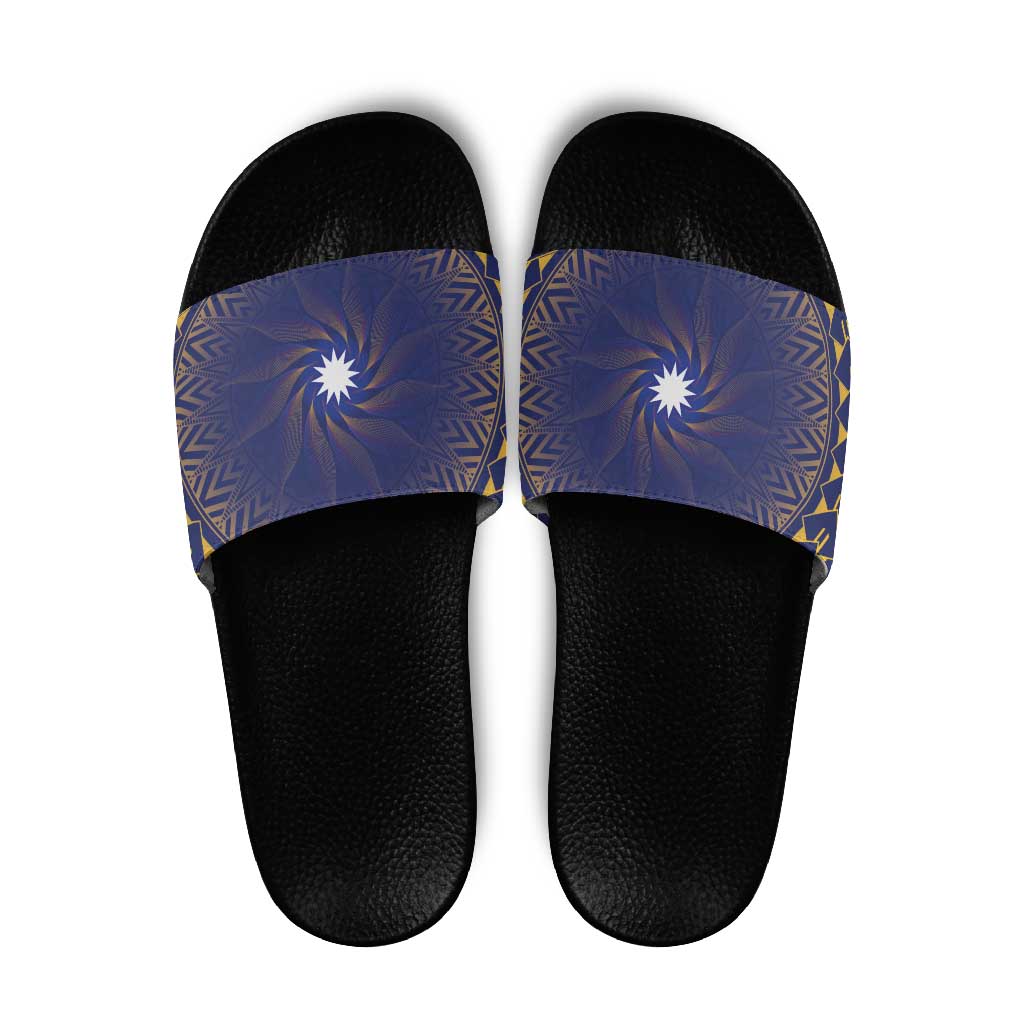 Nauru Angam Day Slide Sandals Polynesian Tribal Pattern Unique Style - Polynesian Pride