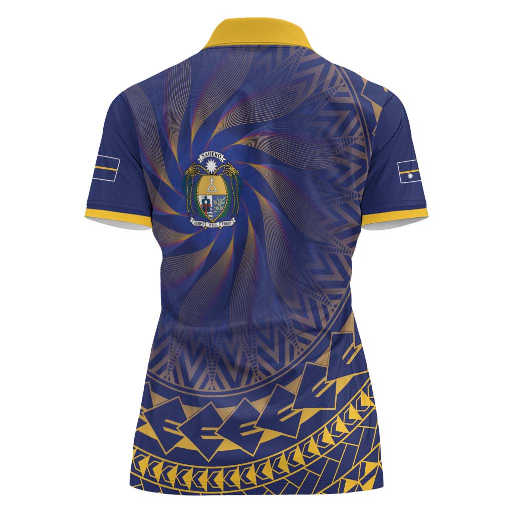 Nauru Angam Day Women Polo Shirt Polynesian Tribal Pattern Unique Style - Polynesian Pride