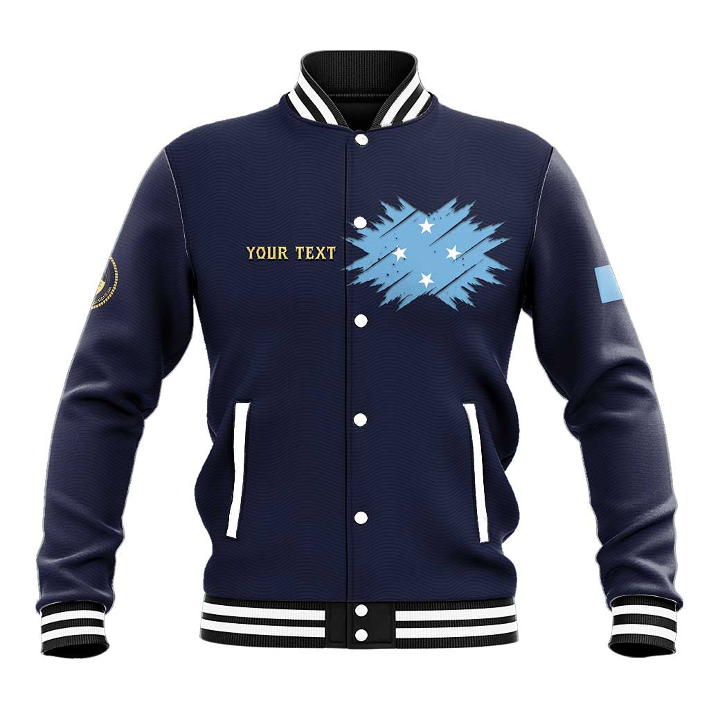 Personalised Federated States Of Micronesia Baseball Jacket FSM Passport - Polynesian Pride