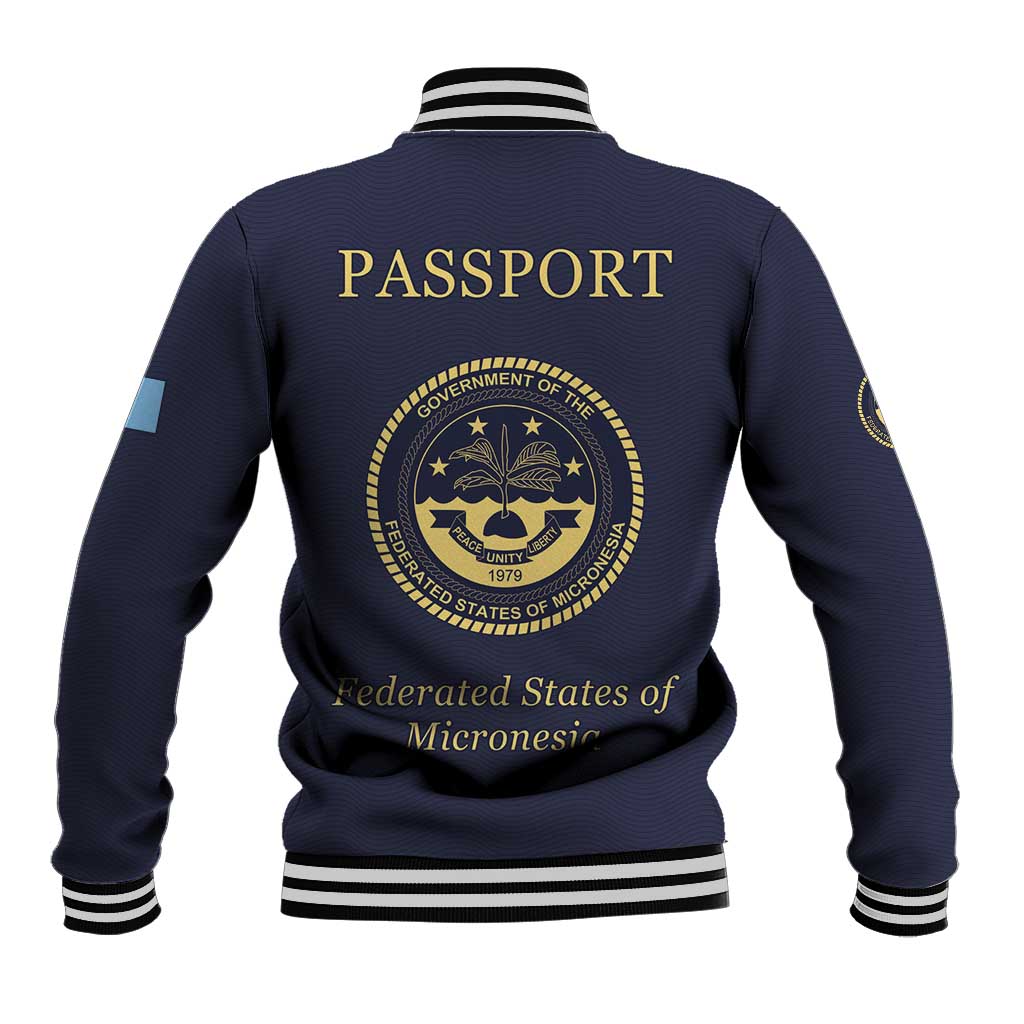 Personalised Federated States Of Micronesia Baseball Jacket FSM Passport - Polynesian Pride
