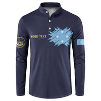 Personalised Federated States Of Micronesia Button Sweatshirt FSM Passport - Polynesian Pride