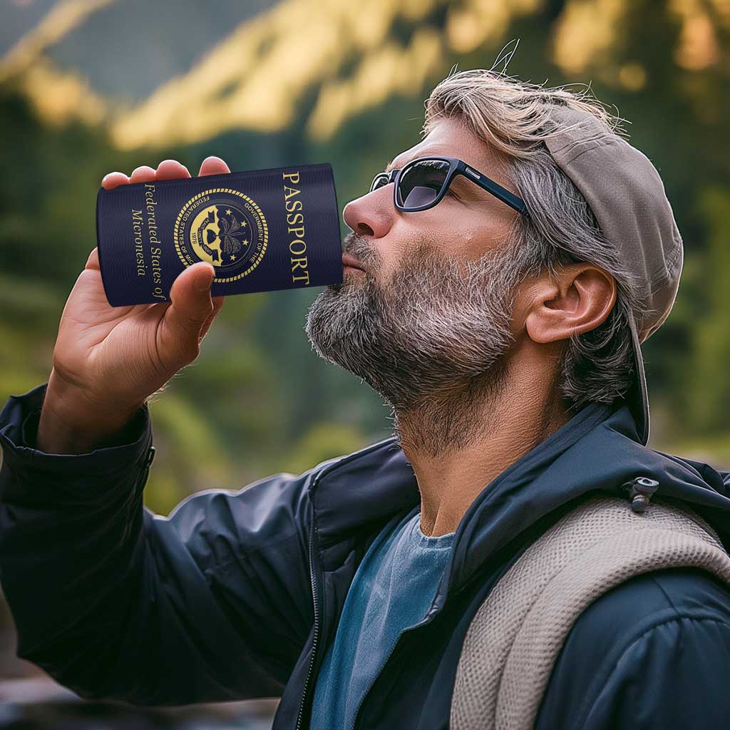 Personalised Federated States Of Micronesia 4 in 1 Can Cooler Tumbler FSM Passport - Polynesian Pride