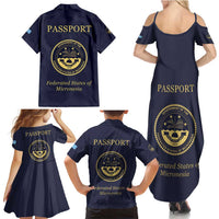 Personalised Federated States Of Micronesia Family Matching Summer Maxi Dress and Hawaiian Shirt FSM Passport - Polynesian Pride