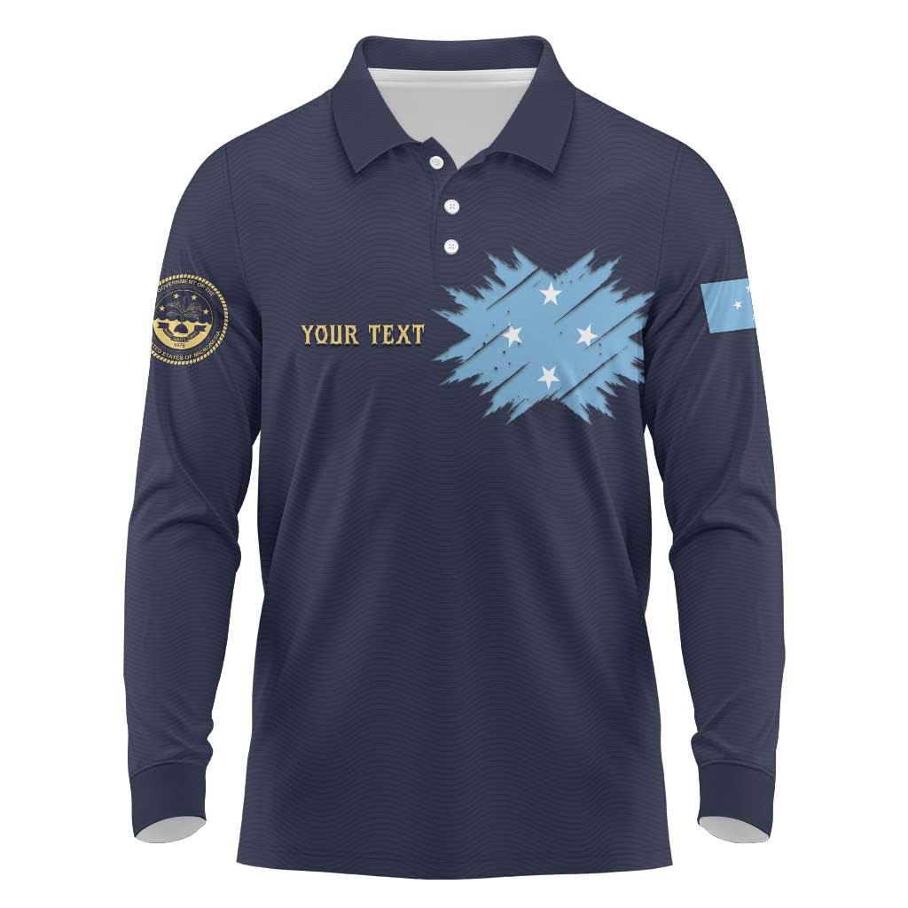 Personalised Federated States Of Micronesia Long Sleeve Polo Shirt FSM Passport - Polynesian Pride
