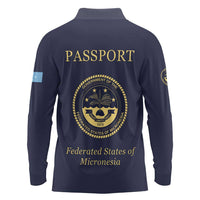 Personalised Federated States Of Micronesia Long Sleeve Polo Shirt FSM Passport - Polynesian Pride