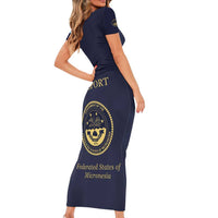 Personalised Federated States Of Micronesia Short Sleeve Bodycon Dress FSM Passport - Polynesian Pride