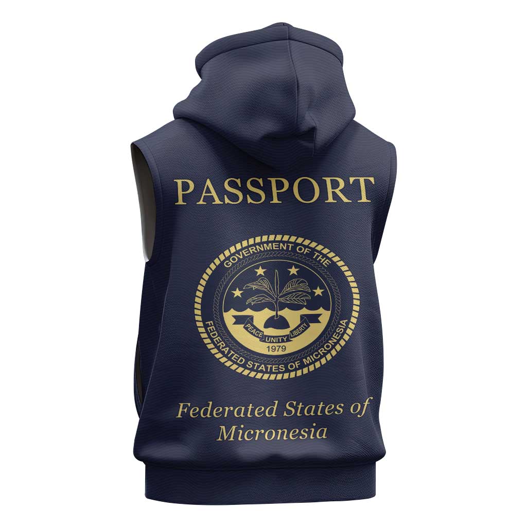 Personalised Federated States Of Micronesia Sleeveless Zip Hoodie FSM Passport - Polynesian Pride