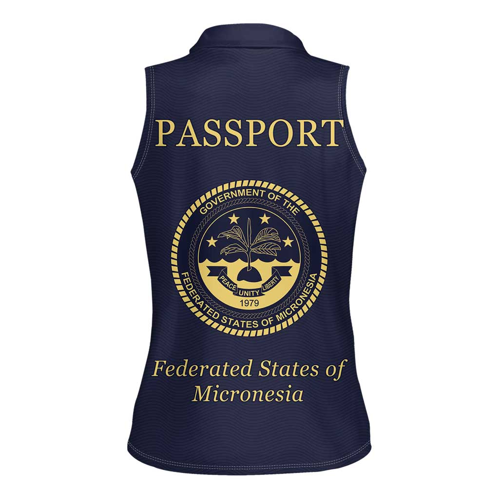 Personalised Federated States Of Micronesia Women Sleeveless Polo Shirt FSM Passport - Polynesian Pride