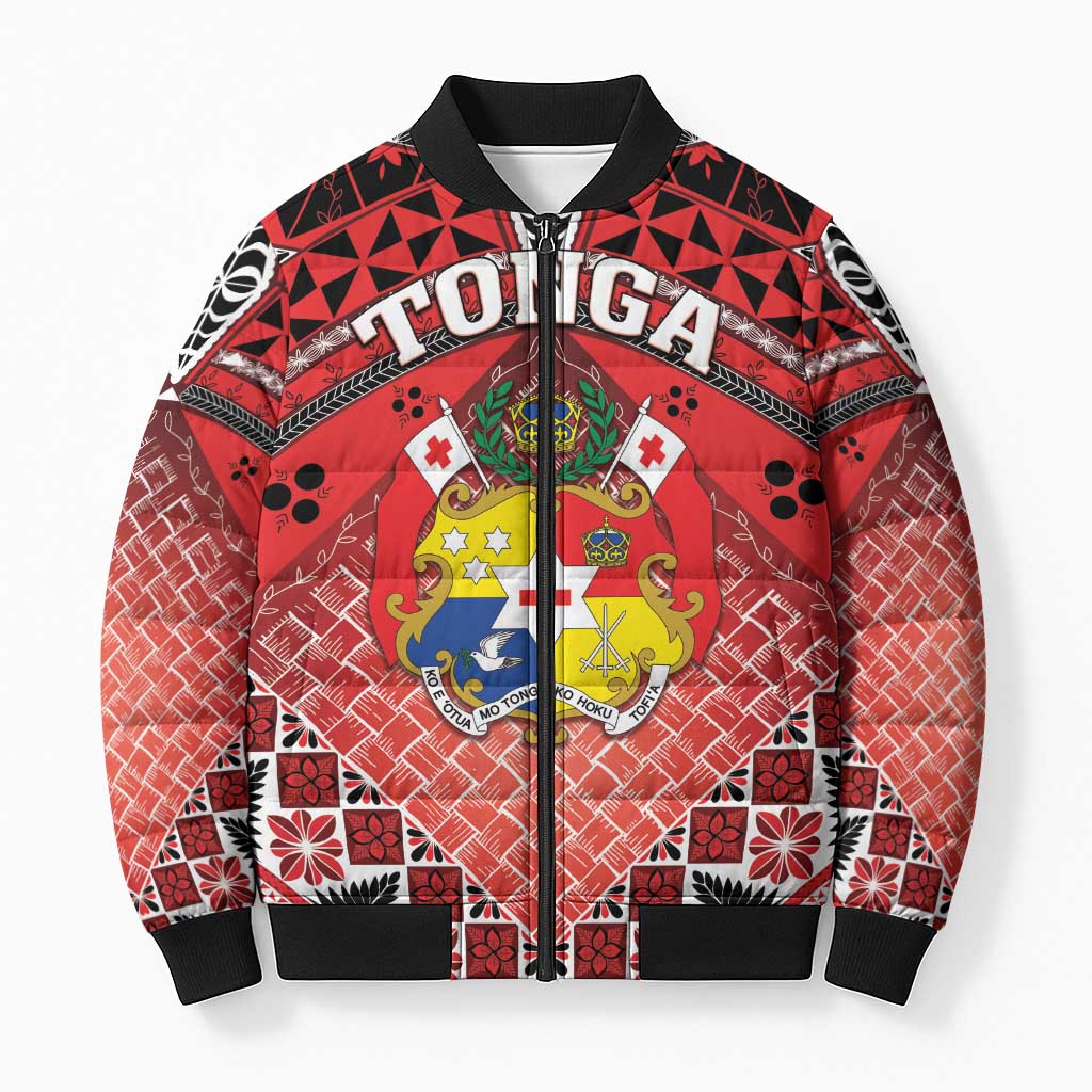 Personalised Tonga Constitution Day Bomber Puffer Jacket 150 Years Jubilee - Polynesian Pride