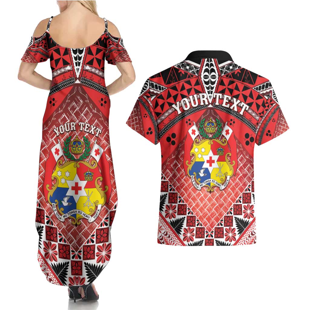 Personalised Tonga Constitution Day Couples Matching Summer Maxi Dress and Hawaiian Shirt 150 Years Jubilee - Polynesian Pride