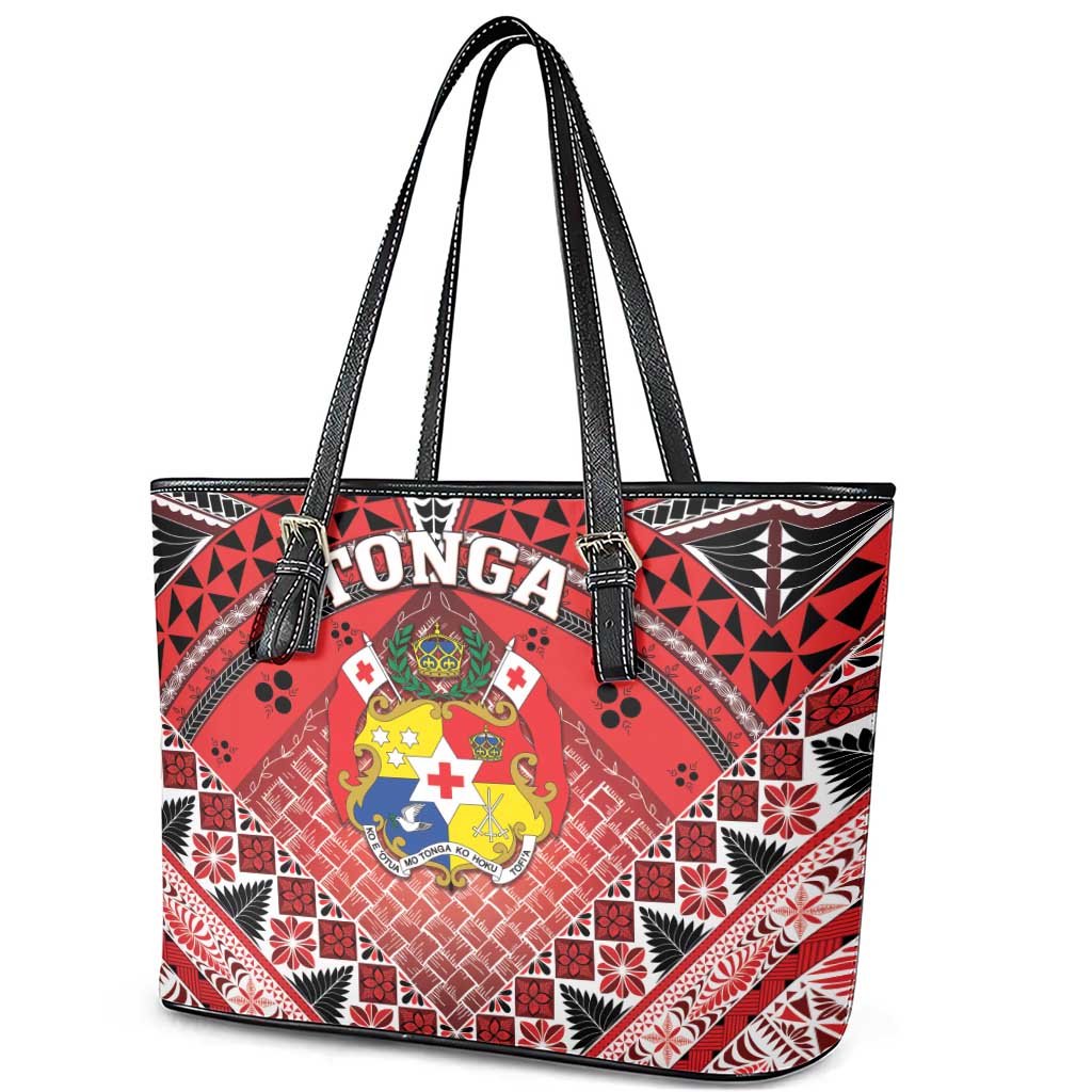 Tonga Constitution Day Leather Tote Bag 150 Years Jubilee - Polynesian Pride