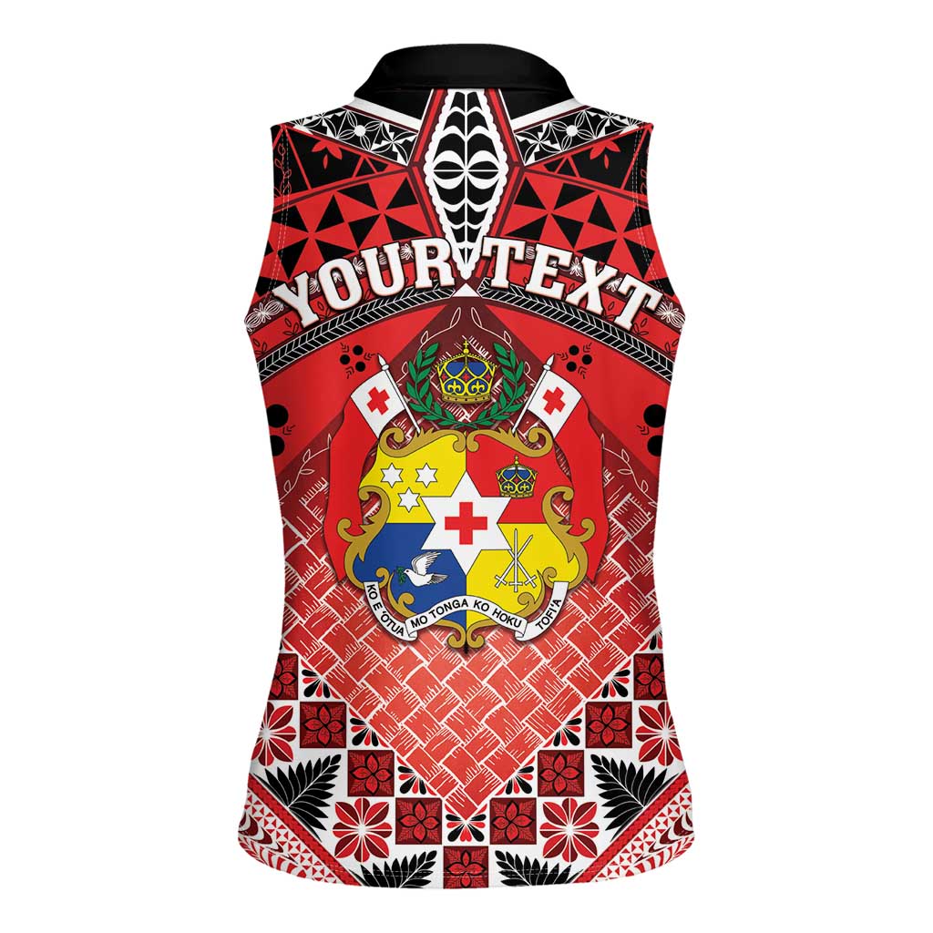 Personalised Tonga Constitution Day Women Sleeveless Polo Shirt 150 Years Jubilee - Polynesian Pride
